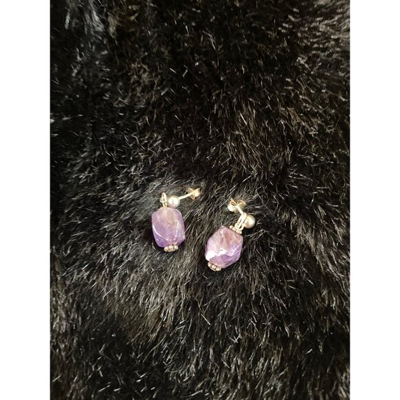 Emily Ray Amethyst Gemstone Necklace Bracelet Earring Set Semi Precious Beads - Picture 6 of 7